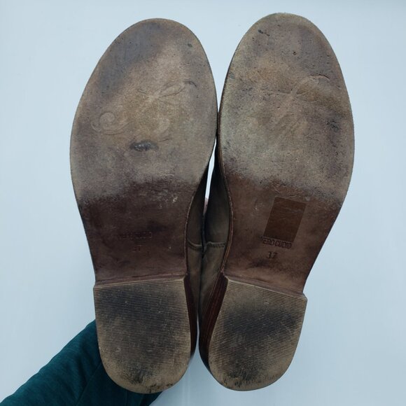 Free People Alamosa Boots 6.5 Womens Leather Ankle Booties Taupe Brown - Picture 8 of 12